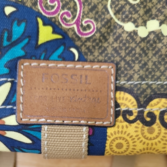 Fossil Bag/Backpack Bag. Vibrant Colorful Bag Leather & Canvas - Picture 5 of 15
